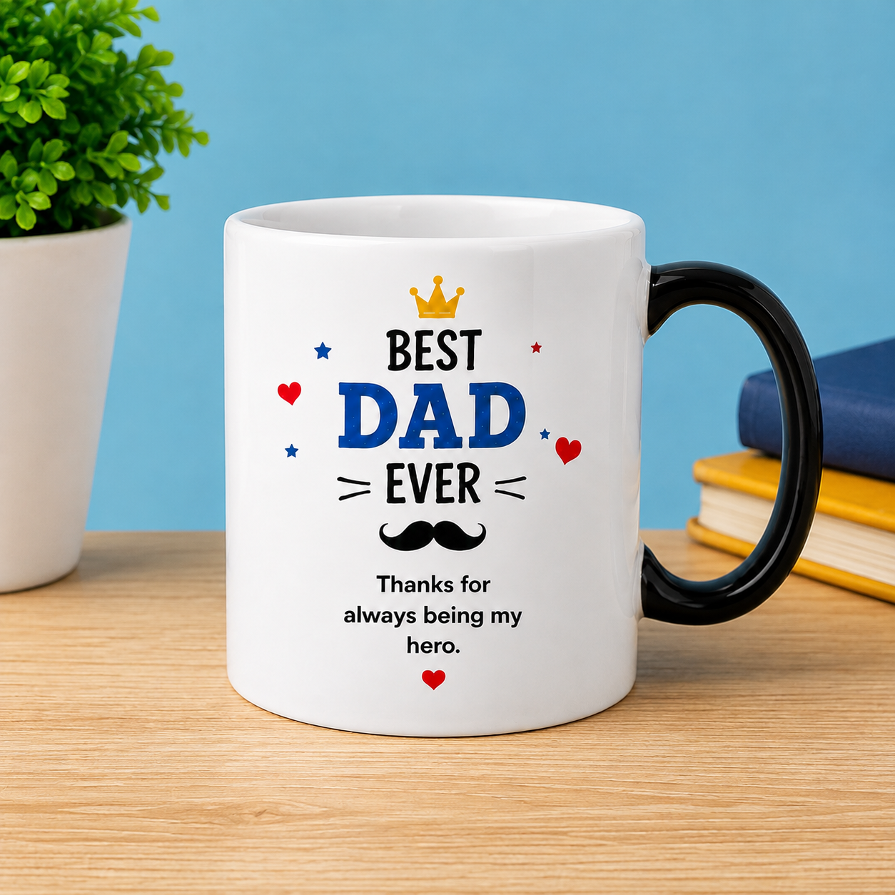 Magic Color Changing Mug 330 ML | Heat Sensitive Black Mug | Best Dad Ever Printed Coffee Mug